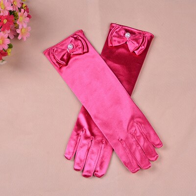 neue handschuhe für mädchen Lange prinzessin handschuhe mädchen hochzeit kleid handschuh bogen kostüm zubehör Satin- handschuhe geburtstag blau: Lavendel