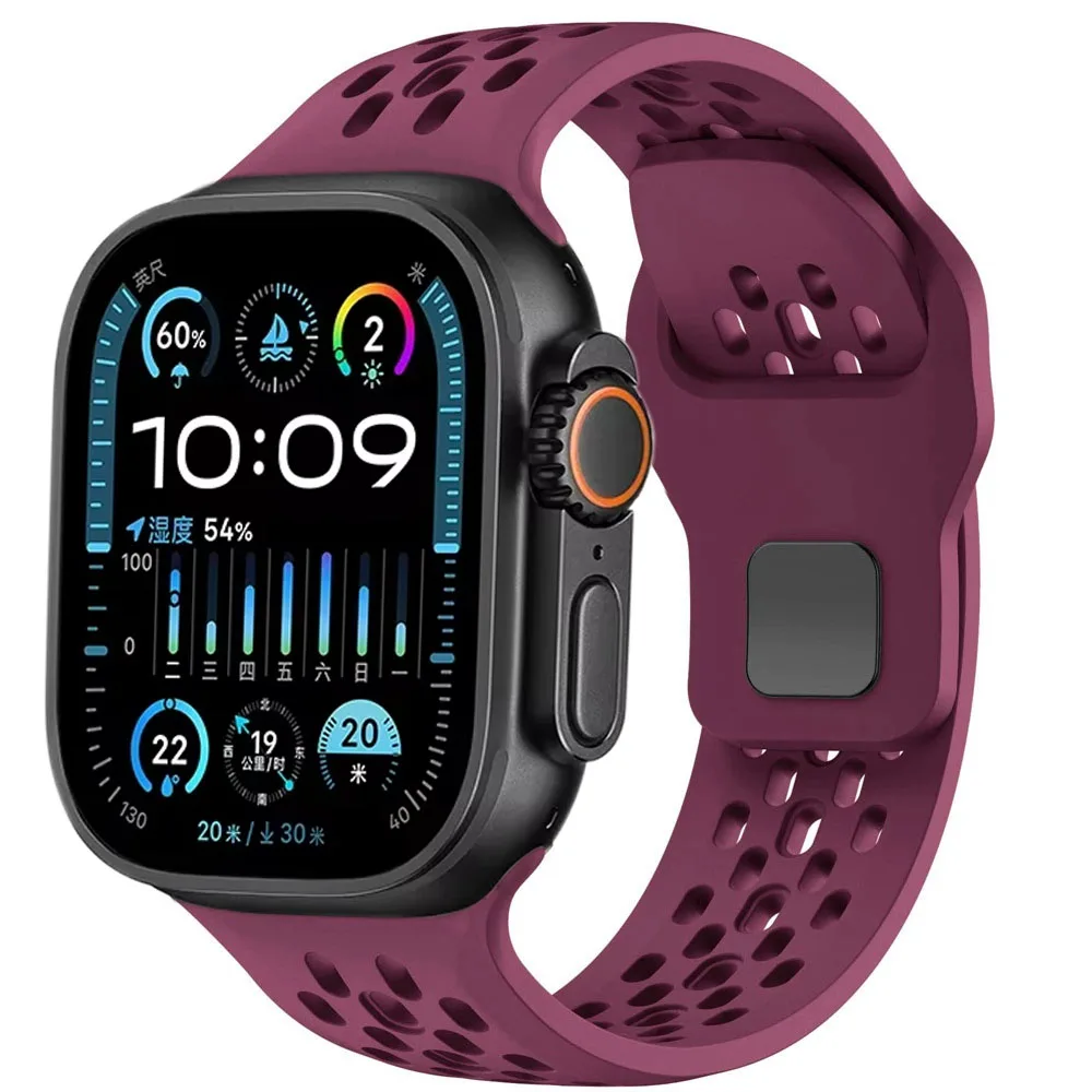 Sports silikonerem til apple watch band 46mm 45mm 44mm 42mm 49mm 41mm 40mm armbånd iwatch serie 10 ultra 9 8 7 6 5 4 se