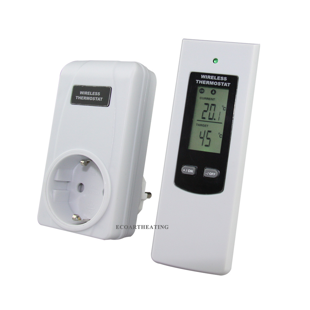 Wireless Thermostat RF Plug In LCD Remote Thermostat for Home Room Heating and Cooling Temperature Controller