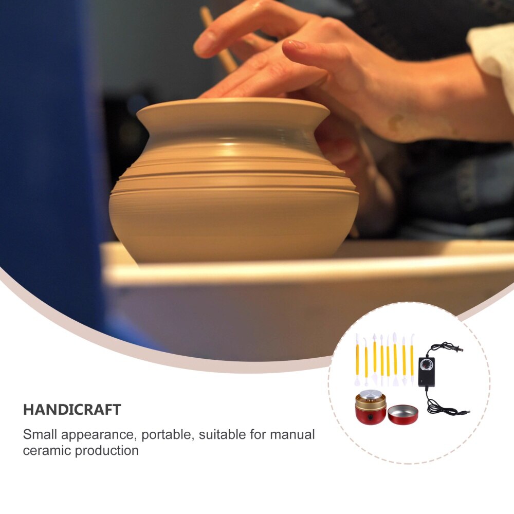 1 Set Pottery Wheel Direction Adjustable Pottery Machine with Tool US Plug