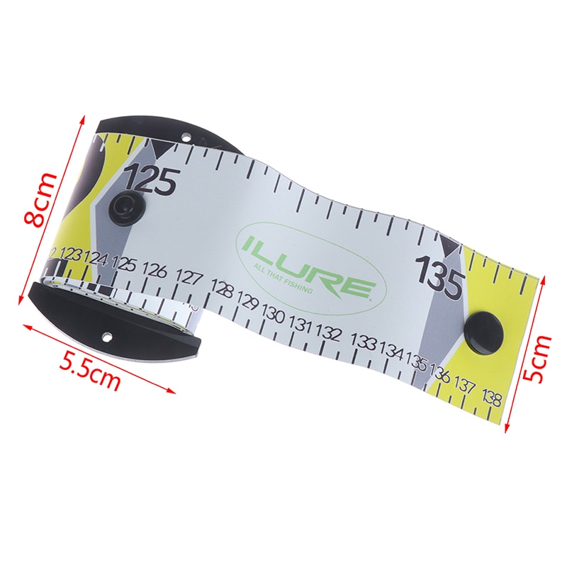 Fiske linjal måleutstyr verktøy 138cm x 5cm vanntett pvc fisk måler linjal nøyaktig fisk målebånd