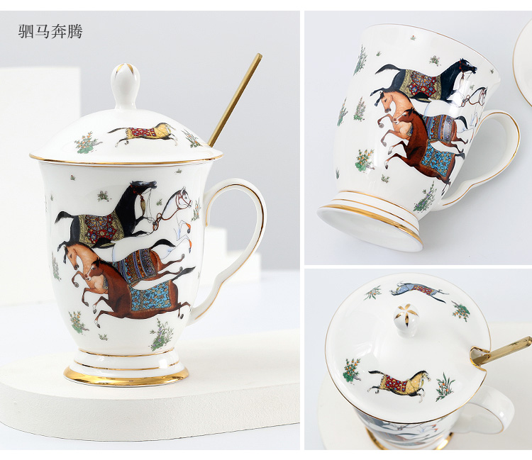 Ensemble Tasse à Thé en Porcelaine 6OZ et Soucoupe avec Cuillère, Tasses à Thé Vintage pour, Latte & Espresso, Ensemble Élégant pour Thé de l'Après-midi pour Maison, Café & Cadeaux, Lavable au