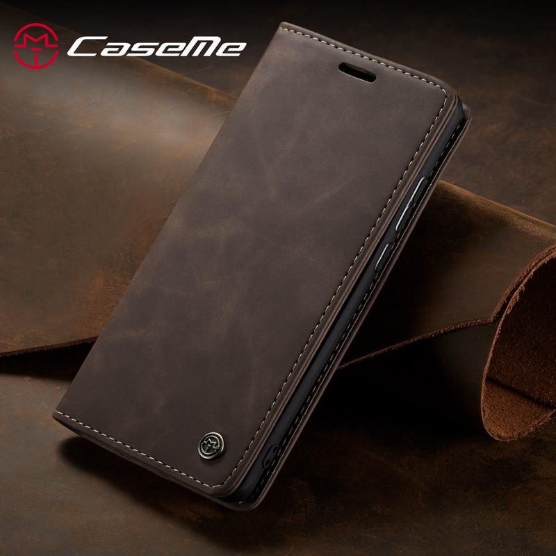 Magnetic Flip Case For Samsung Galaxy A40 A 40 Cover Case Leather Wallet Card Holder Bookcase Retro Plain Shell: For A40S / Cofee Case