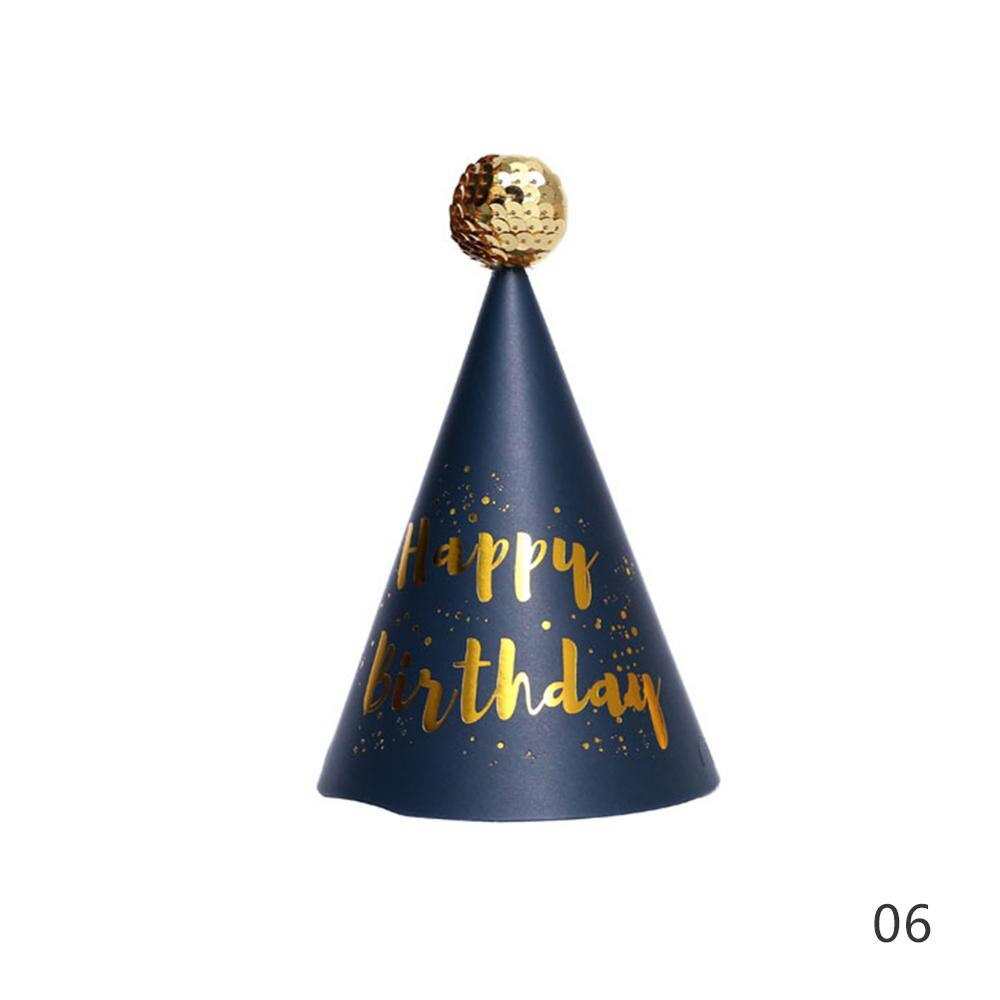 Sombrero de cumpleaños para niños, gorros de papel de feliz cumpleaños, gorro de corona de Príncipe y princesa, decoración de para niño y niña, decoraciones para de cumpleaños: 06