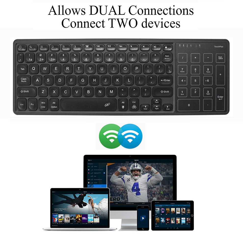 Backlight Bluetooth Draadloos Toetsenbord Met Touchpad Ergonomisch Toetsenbord Voor Android Windows Desktop Pc Tv Box 78 Toetsen