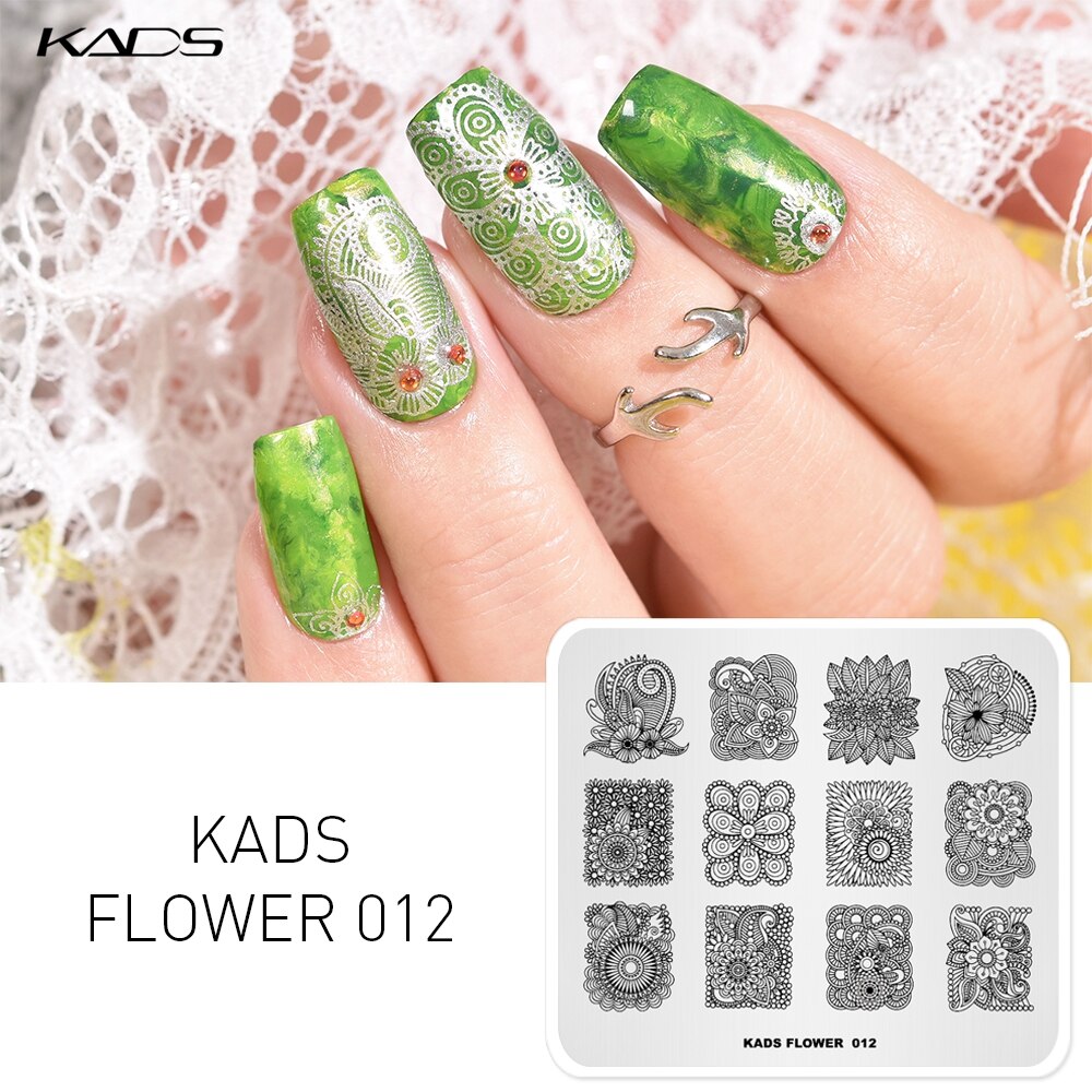 1pc negle stempel plade blonde blomster mønster nail art stempel skabelon gør det selv negle design manicure plader print stencil værktøjer: 16