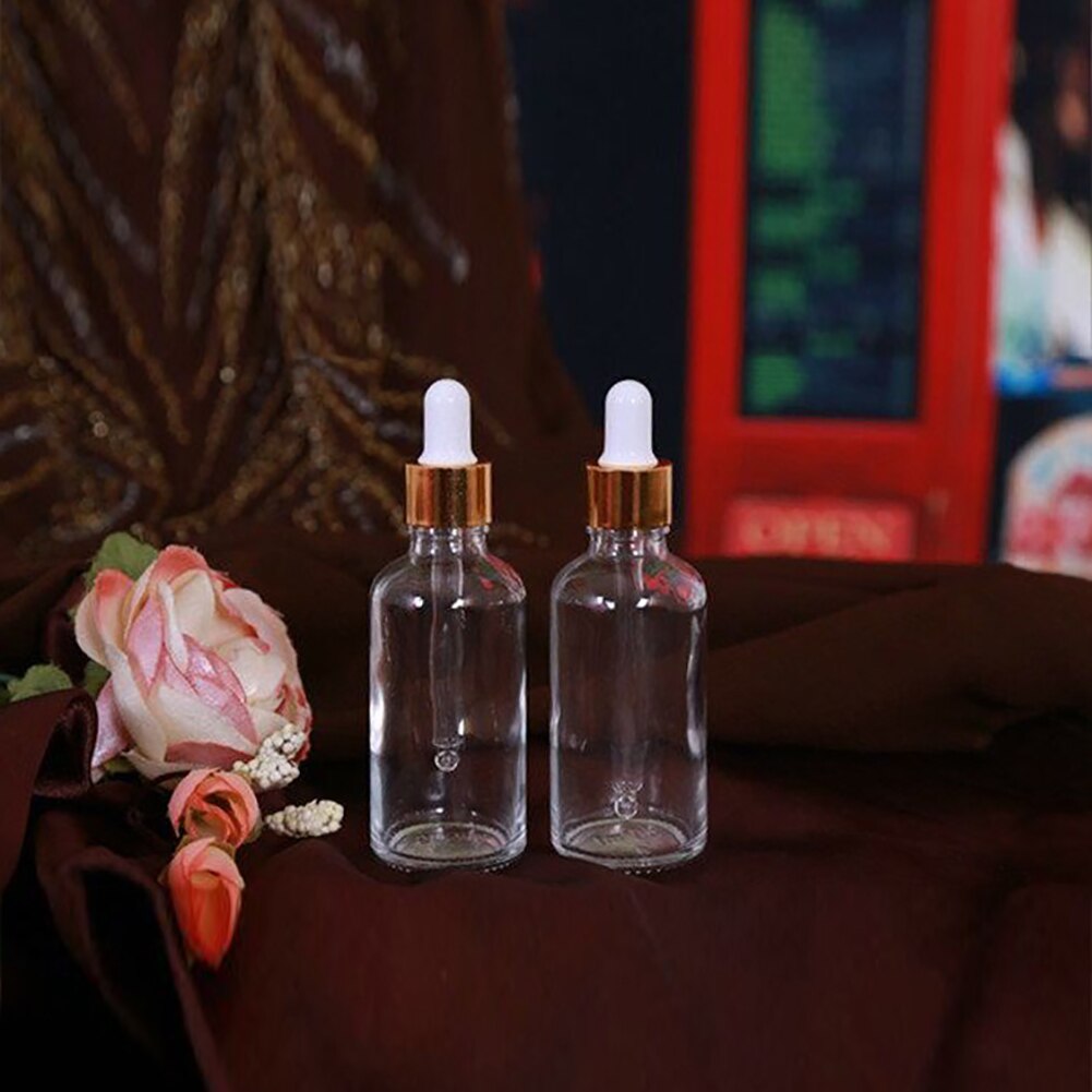 Mini 5ml-100ml Transparent Glass Reagent Liquid Pipette Empty Cosmetic Bottle For Travel Refillable Bottles