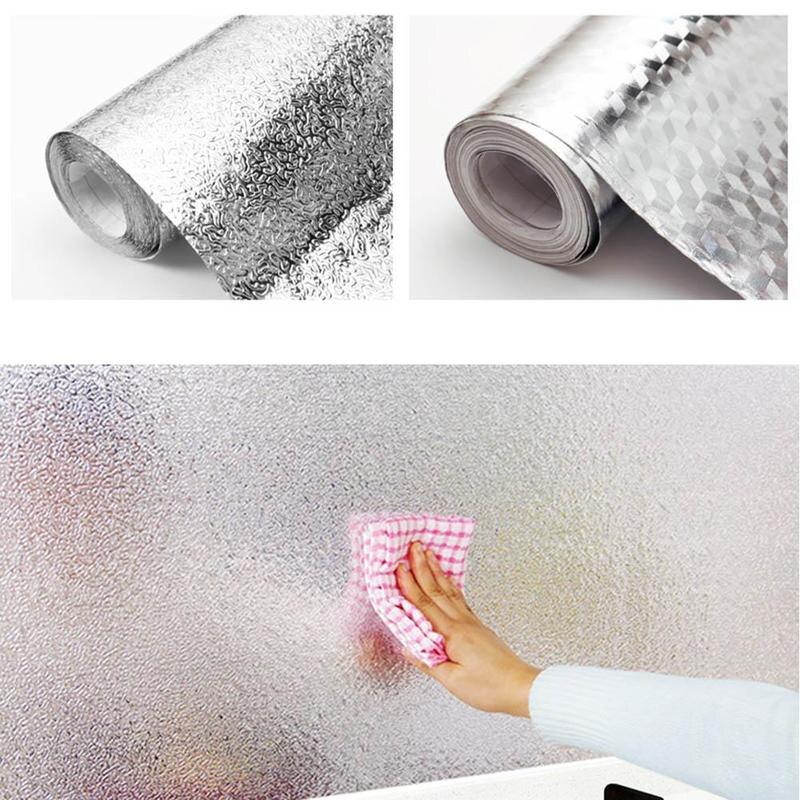 Aluminiumsfolie tykkere selvklæbende skab køkken vandtæt olie-bevis tinfolie gas komfur beskyttelse køkken tilbehør