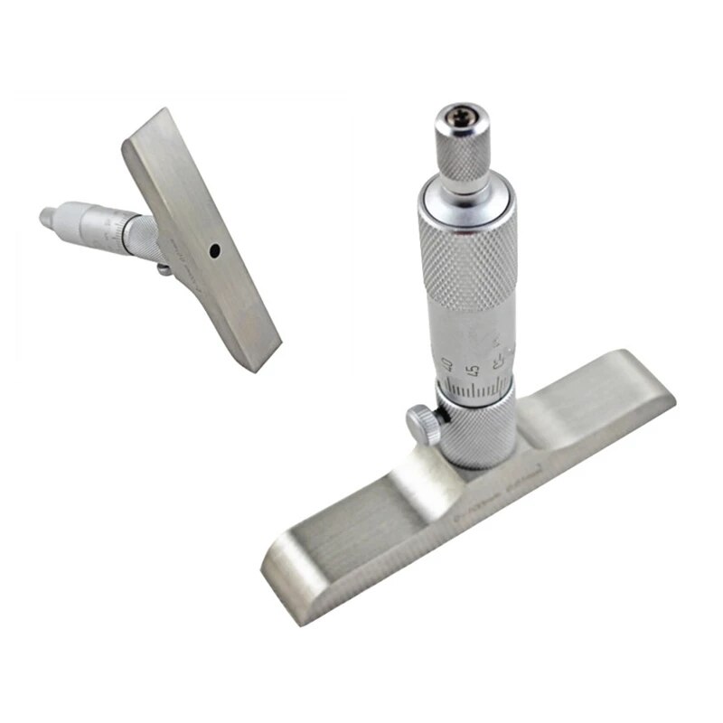 0-100mm Depth Micrometer 100mm 0.01mm Depth Micrometer Gauge With 4 Rods Measurement Caliper Tool