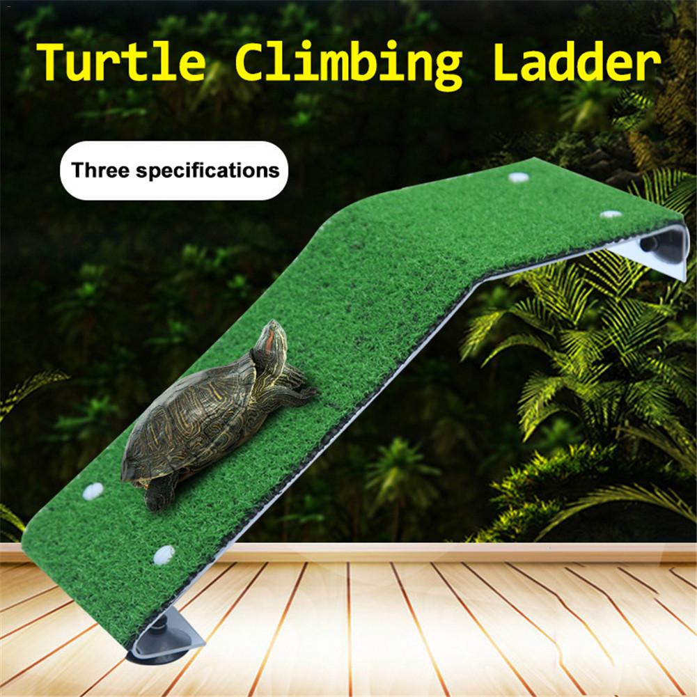 Escalera de escalada para Tortuga, plataforma de secado para reptiles, acuario, pecera, lagarto, césped simulado, paisajismo, decoración de Habitat