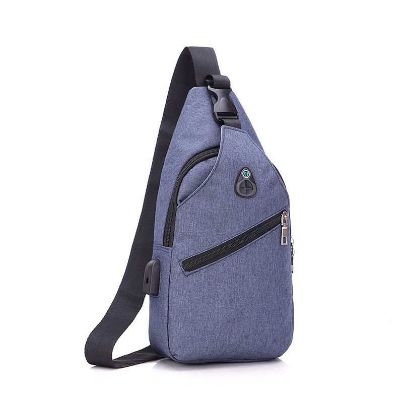 Anti-theft Chest Bag Male Thin Chest Pack Holster Men Bag Sling Personal Pocket Pauch Purse Man Cross Body Strap Hand Bag KL1027: Blue