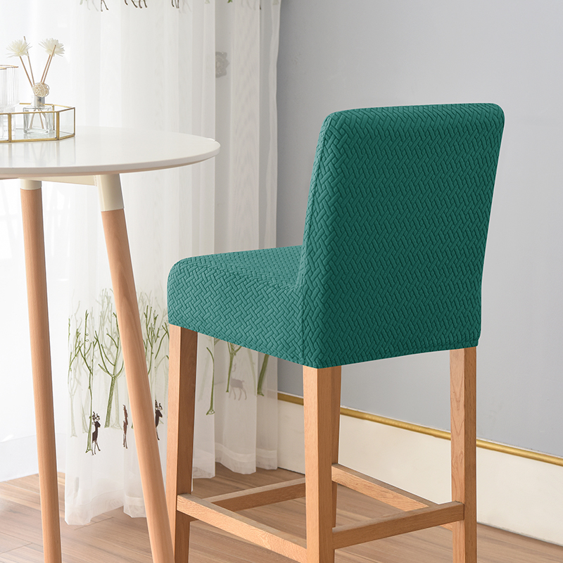 Jacquard Barkruk Stoel Cover Stretch Korte Rug Eetkamerstoel Hoes Spandex Voor Stoelen Thuis Banket Keuken Seat Cover