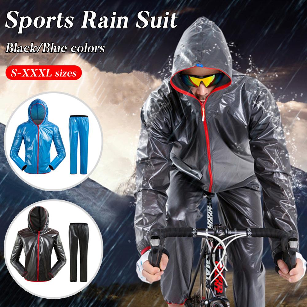Waterproof Cycling Jacket TPU+MTB Bicycle Bike Raincoat Pants Waterproof Raincoat Suit For Men Women Outdoor Cycling