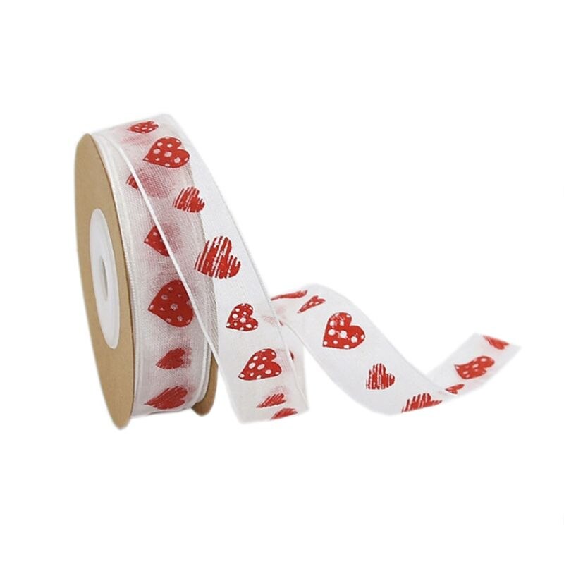 10m kærlighed hjerte print bånd til bryllup valentine diy håndværk indpakning levering  q0ke: 6