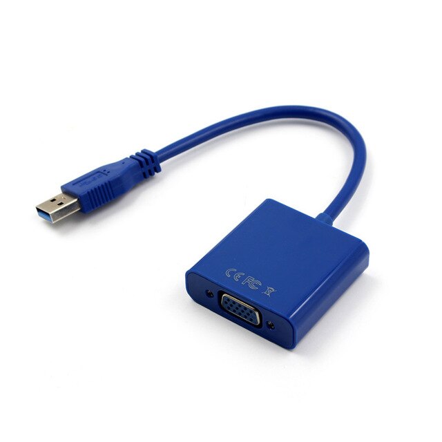 Usb 3.0 Naar Vga Adapter Multi-Display Converter Externe Grafische Kaart Draagbare Usb 3.0 Naar Vrouwelijke Vga Converter voor Pc Hdtv: Blauw