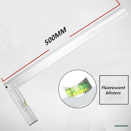 Règle de mesure à Angle droit, l-carré, règle de mesure durcissement du bois de précision en acier pour ingénieurs, rapporteur: 500MM