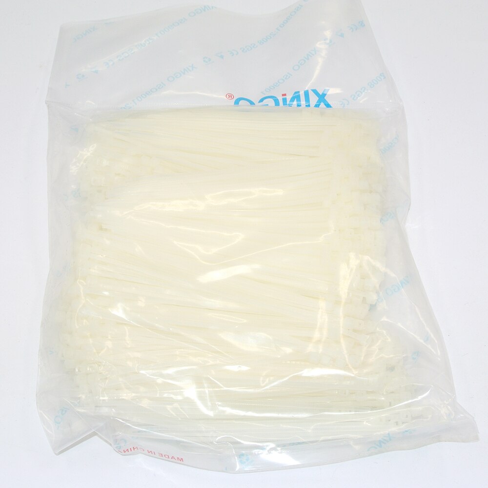 Sujetacables de nylon blanco autoblocante 1000 Uds. Al por mayor de 3 pulgadas 80mm X 2mm