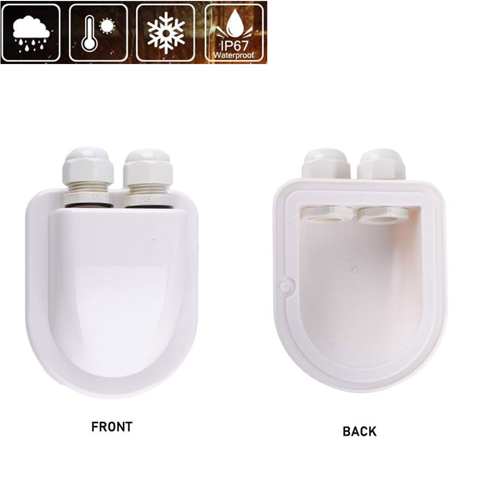 Super Light Waterproof IP67 Solar Cable Entry Plate Double Hole Gland UV Resistant for Outdoor Caravan RV Motorhome Boat