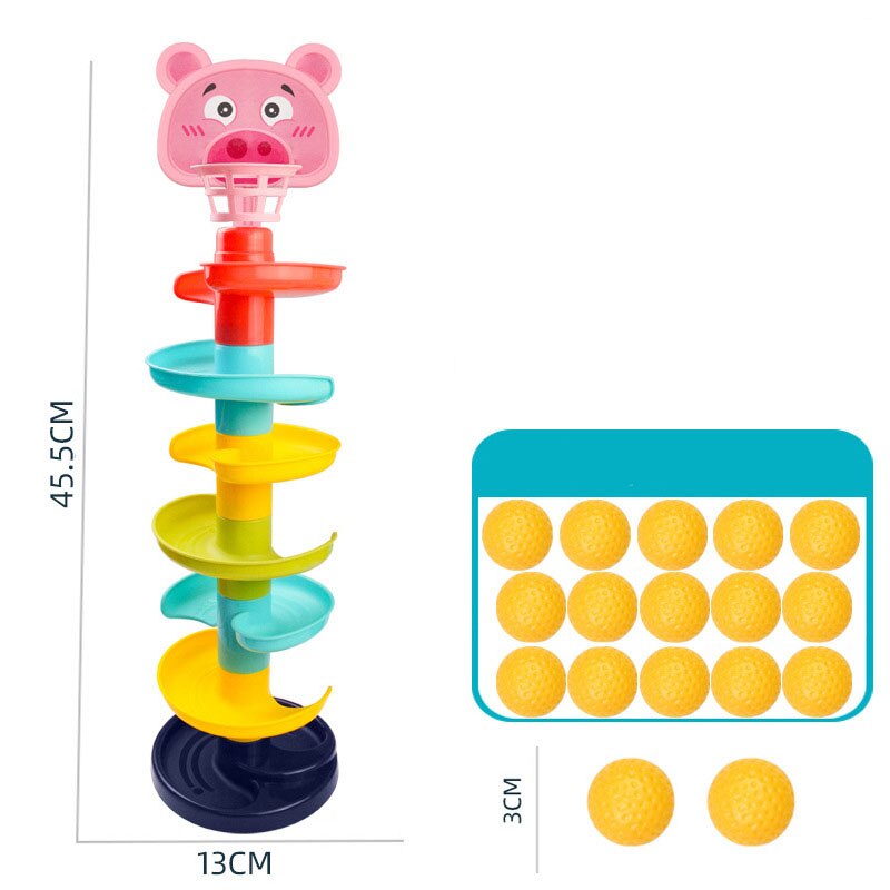 Rolling Ball Pile Tower Puzzle Babys Toys Rattles Spin Track Montessori Educational Newborn Toys For Kids & Hobbies: 10