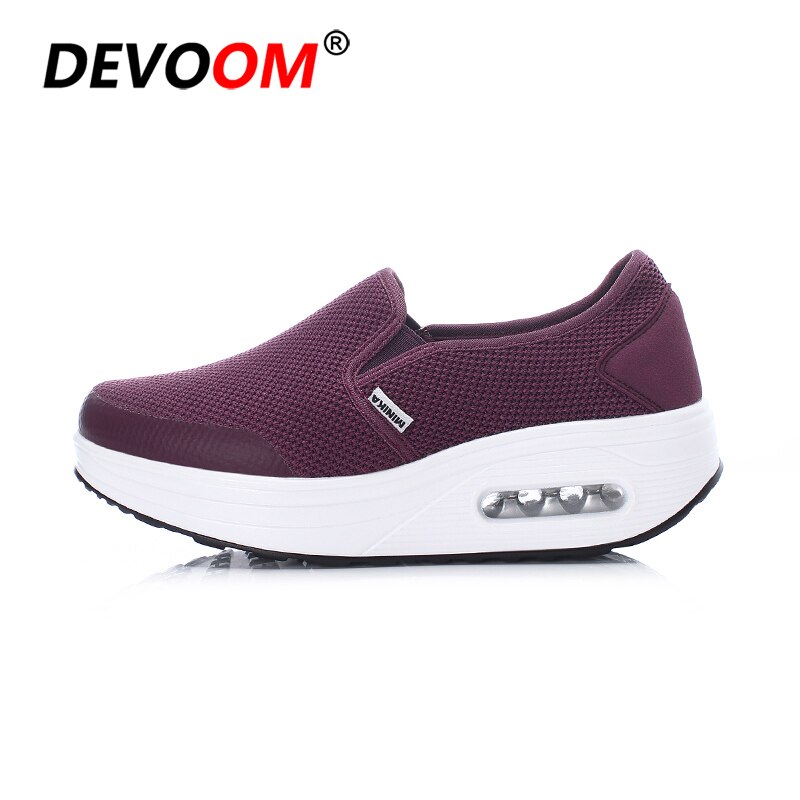 Swing Toning Shoes Women weight loss Fitness Shoes Ladies Breathable Mesh Sport Platform Wedge Slimming Shoes Sneakers Women 43: Purple  / 5.5