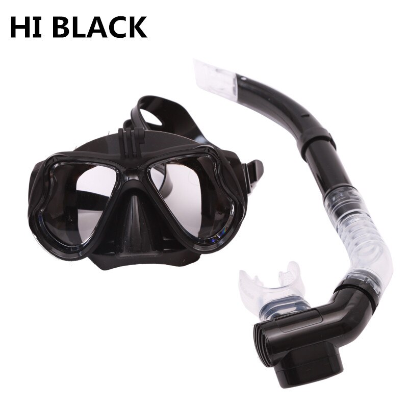 myopia Diving Mask Swimming Goggles Underwater Scuba Snorkel Swimming Goggles for GoPro Xiaomi Sports Camera: BLACK