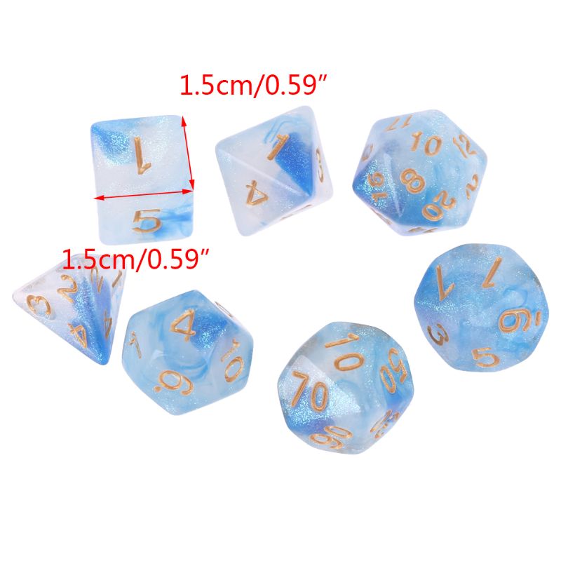 7 stücke D20 polyedrisch Würfel funkeln Doppel Farben 20 Seitige Würfel Tisch Brettspiel