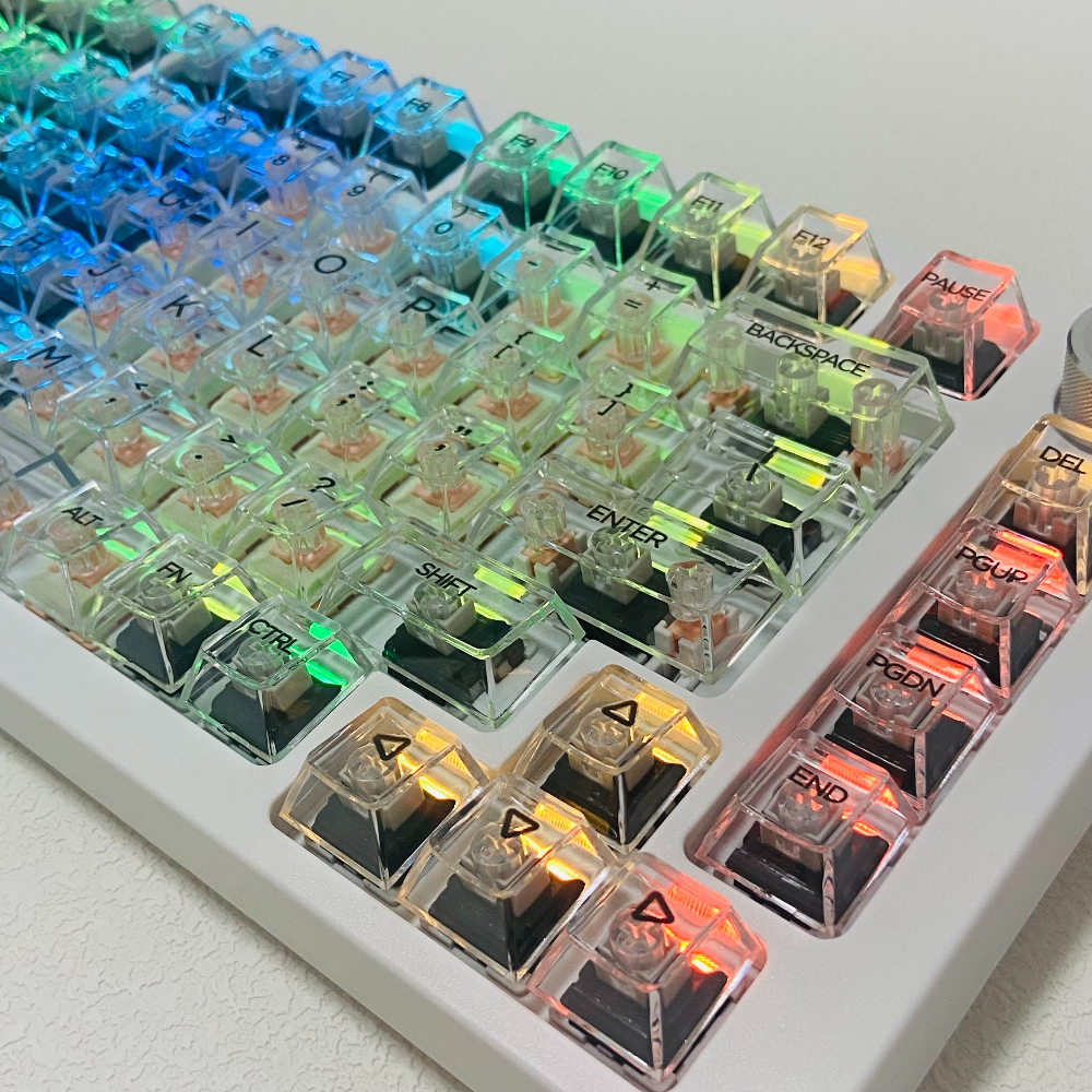 Fully Transparent Ice Cube Keycaps PC Transparent Cherry Profile Keycaps for Gaming Mechanical Keyboard Key Caps Custom Keyboard