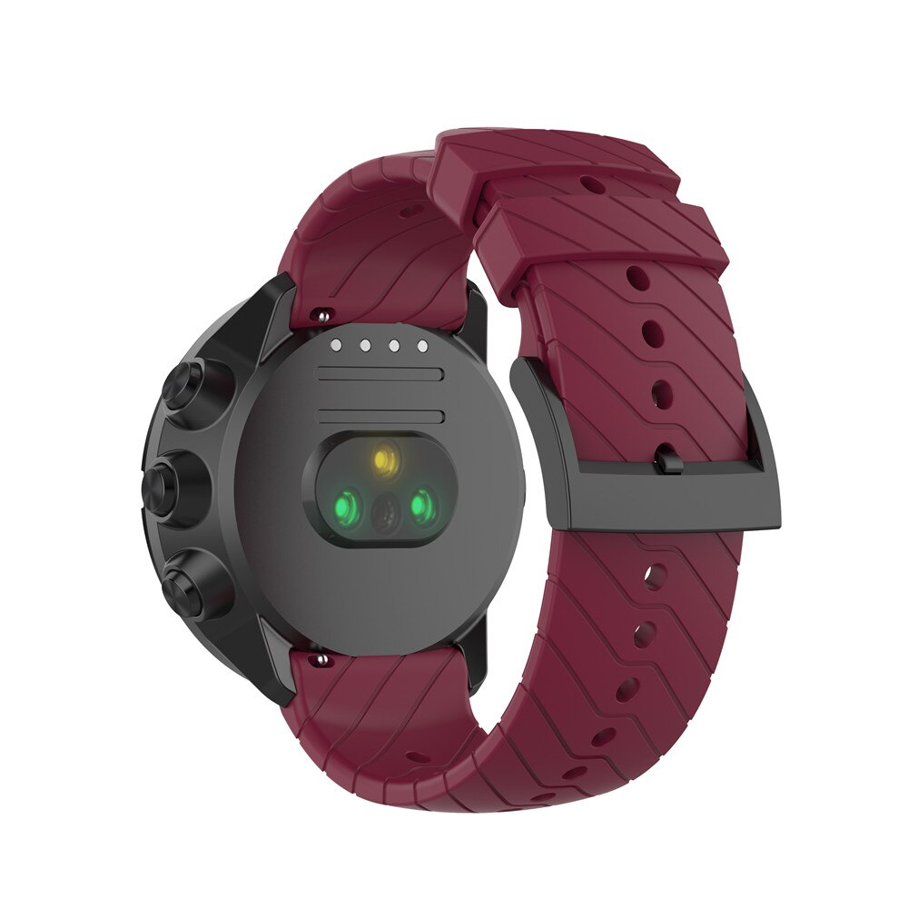 24Mm Zachte Siliconen Band Strap Voor Suunto Spartan Sport Pols Hr Vrouwen Mannen Universele Horlogeband Armband Voor Suunto 9/ 9 Baro /D5: Wine red