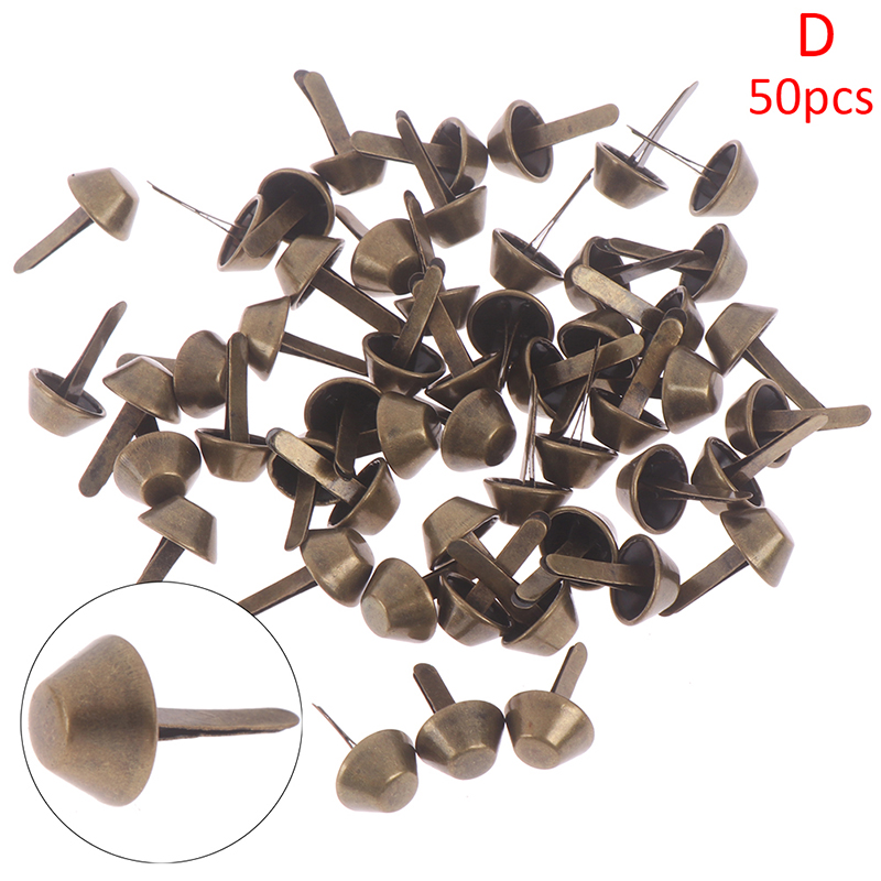 50 stuks Metalen Ambachten Purse Voeten Klinknagels Studs Pierced Voor Purse Handtas Punk Rock Klinknagels Tas Lederen DIY Accessoires 12mm: D