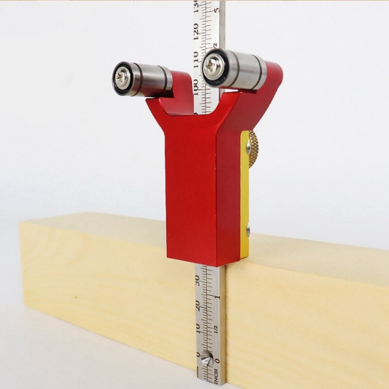 Practical Woodworking Scribe Straight Line Arc Scriber Ruler Aluminum Alloy Parallel Line Drawing Marking Gauge Measuring Tools