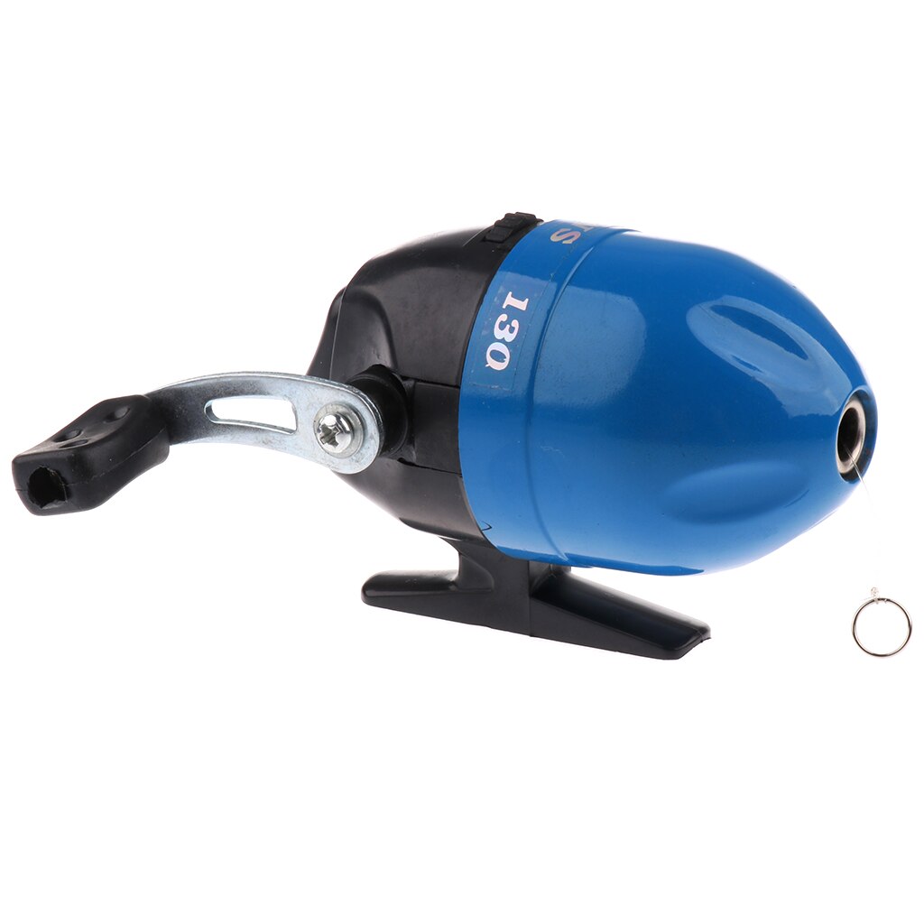 Mini Fishing-Reel Lightweight base metal handle Speed ratio：2.6:1 Closed Fishing Reel: Blue