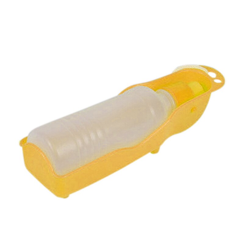 Pet Dog Water Bottle 250ml Folding Drinker Plastic Portable Water Bottle Pets Outdoor Travel Drinking Water Feeder bowl for dogs: YELLOW