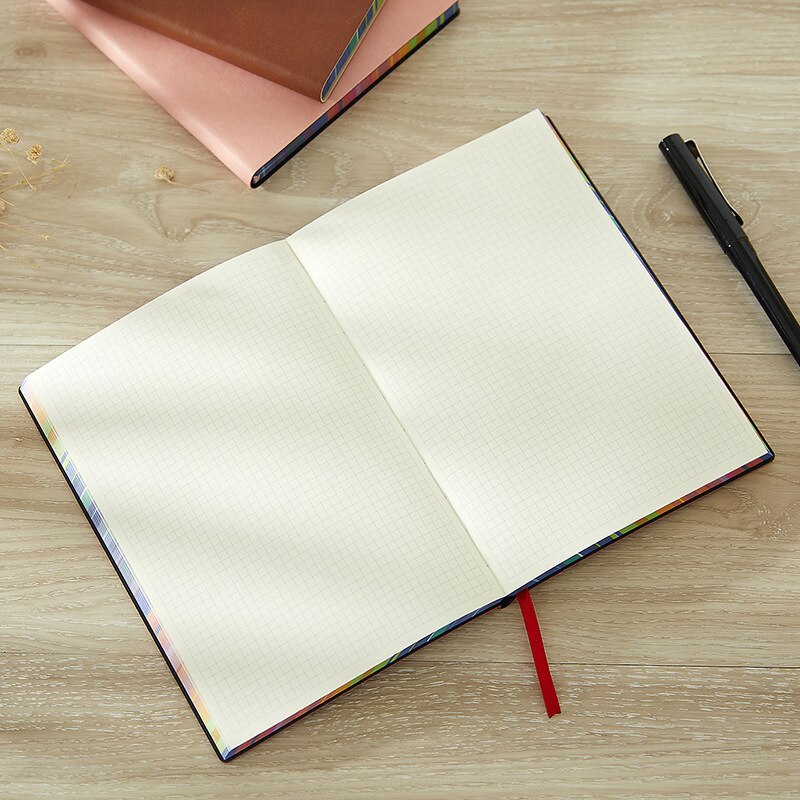 Grid Notebook Grid Rainbow Edge Journal Waterproof PU Skin Thickened Notepad Notebooks and Journals Planer