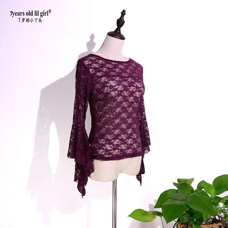 Hauts de danse Flamenco en dentelle, Blouse carrée/latine pour femmes/filles, pratique espagnol HHH02