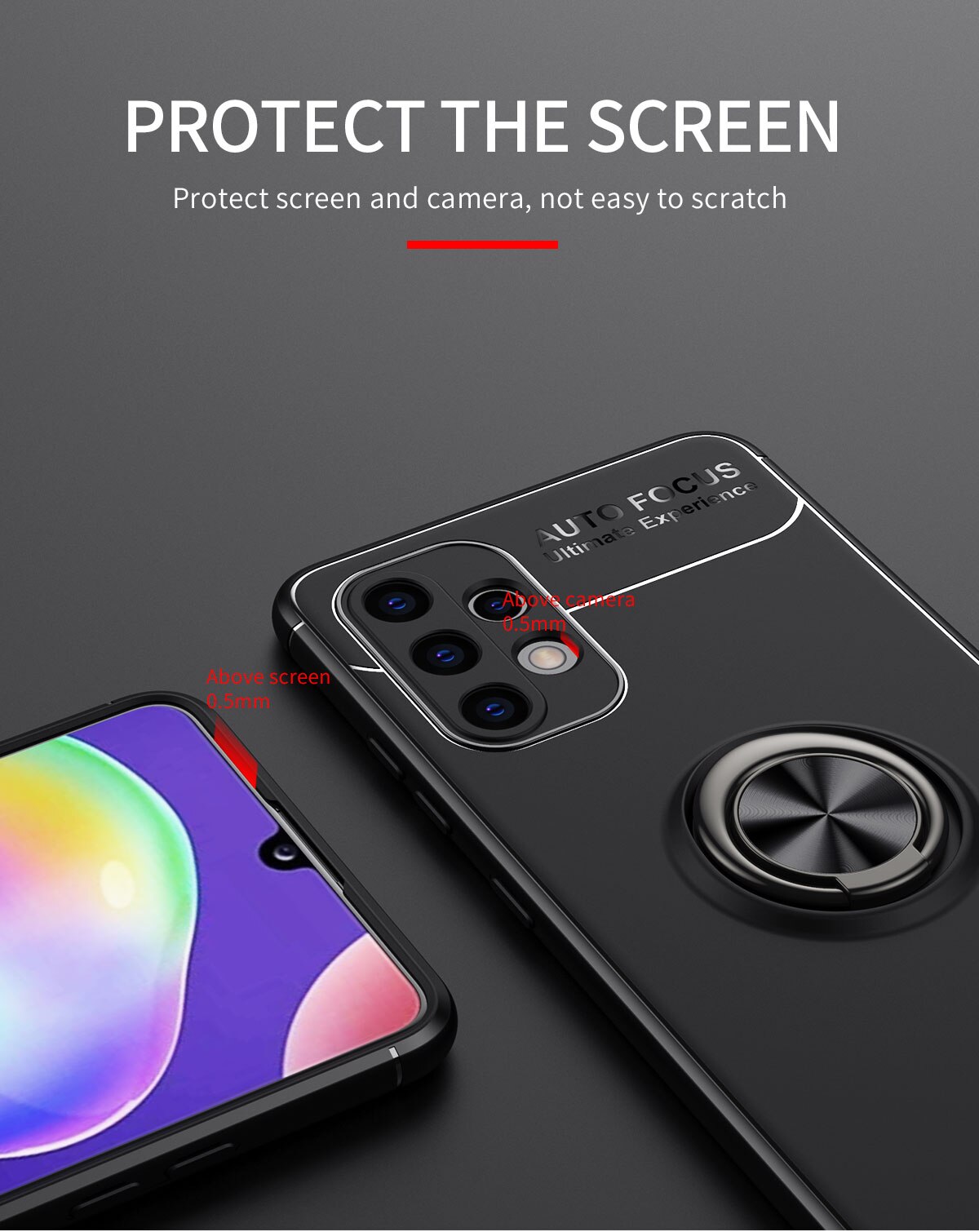 Skrzynka dla Galaxy A32 5G SM-A326B palec metalowy pierścień uchwyt miękka TPU odporna na wstrząsy pokrywa dla Samsung Galaxy A32 4G SM-A325F