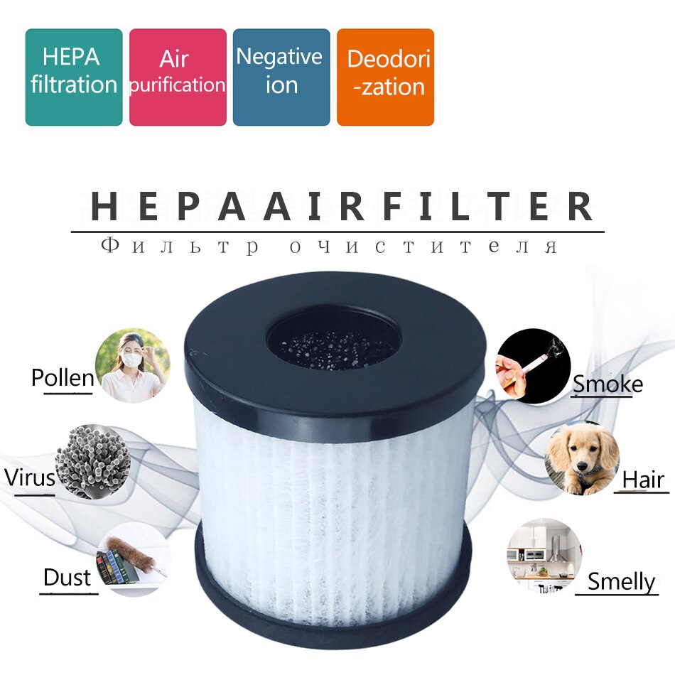 1 stk hepa filter luftrenser med gestus kontrol renser udskiftning filter renser leverancer perfekt til bil desktop kontor