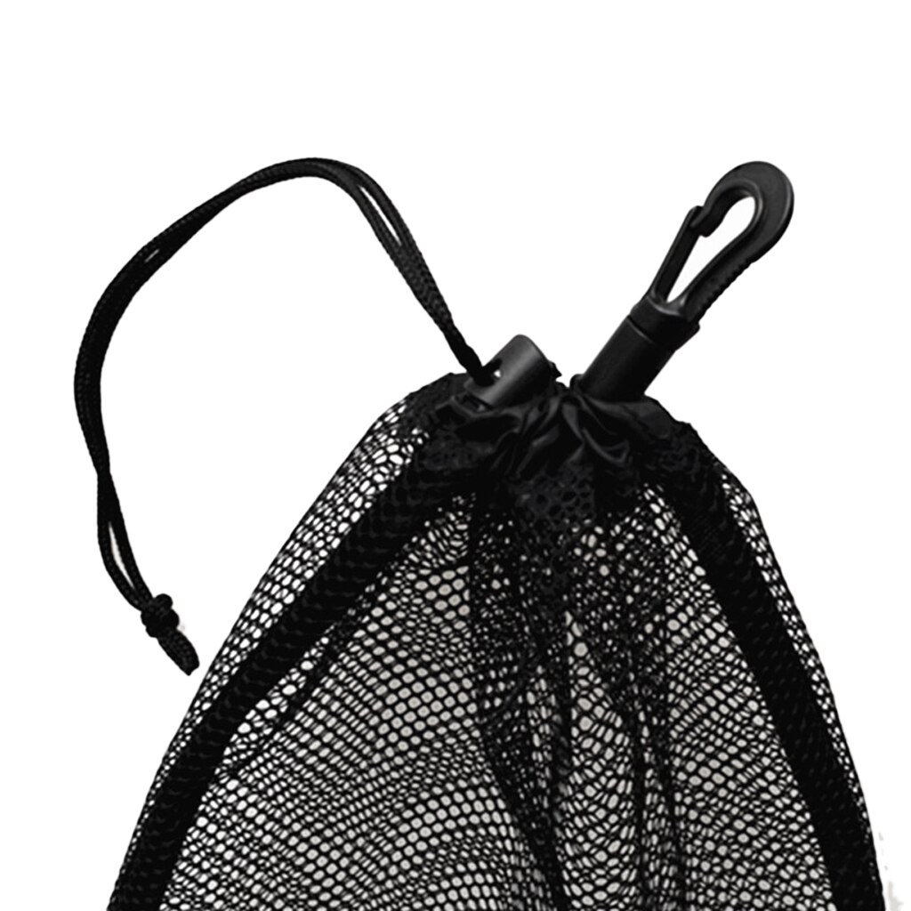 20x24cm Black Durable 600D Mesh Nets Bag Pouch Golf Tennis 30 Balls Carrying Holder Storage Clip On Caddy Pouch