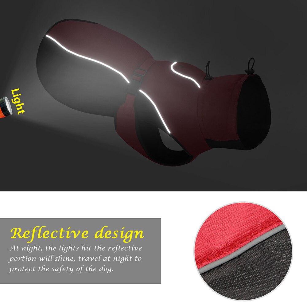 Winter Pet Jacket Warm Big Dog Coat Reflective Dog Clothes Adjustable Pets Outfit Clothing For Medium Large Dogs German Shepherd