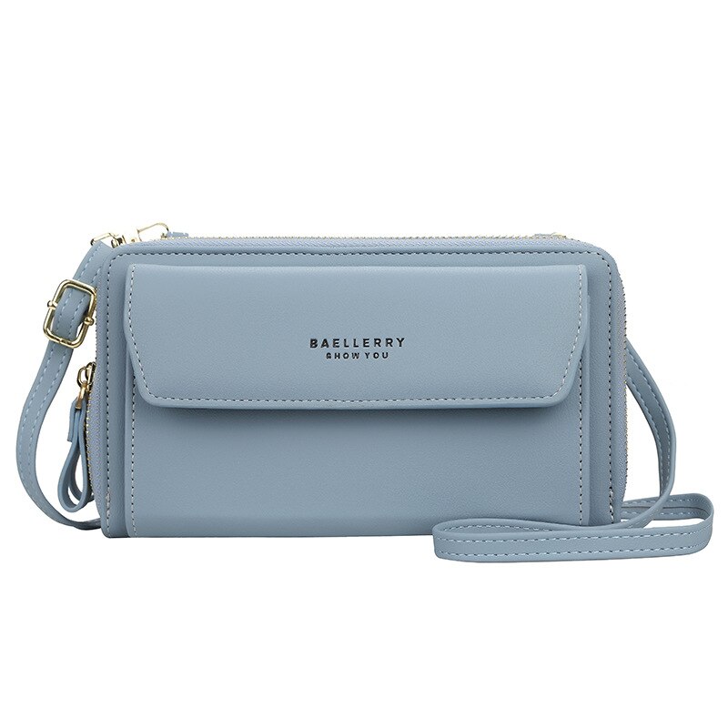 Bolso cruzado pequeño para teléfono móvil para mujer, portatarjetas de uso diario, a la , para verano,: Azul