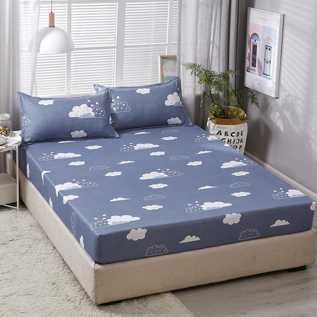 25 lakan med örngott elastiska band lakan mjuka polyester lakan tryck bäddmadrass set: Plommon / 120 x 200cm