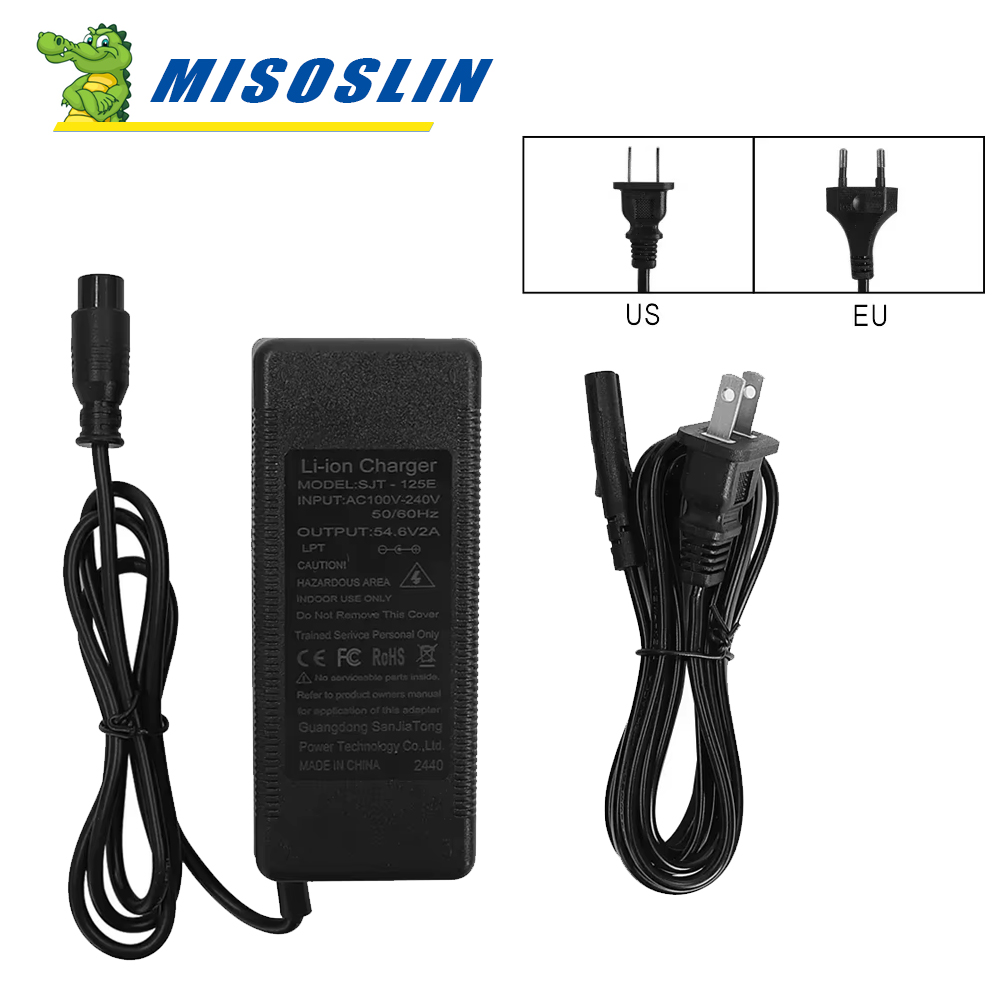 For Roadrunner/Arwibon /Mukuta/Titán/Apollo/Vsett Electric Scooter Charger 3Pin Connector Battery Charger 54.6V/48V 2A GX16