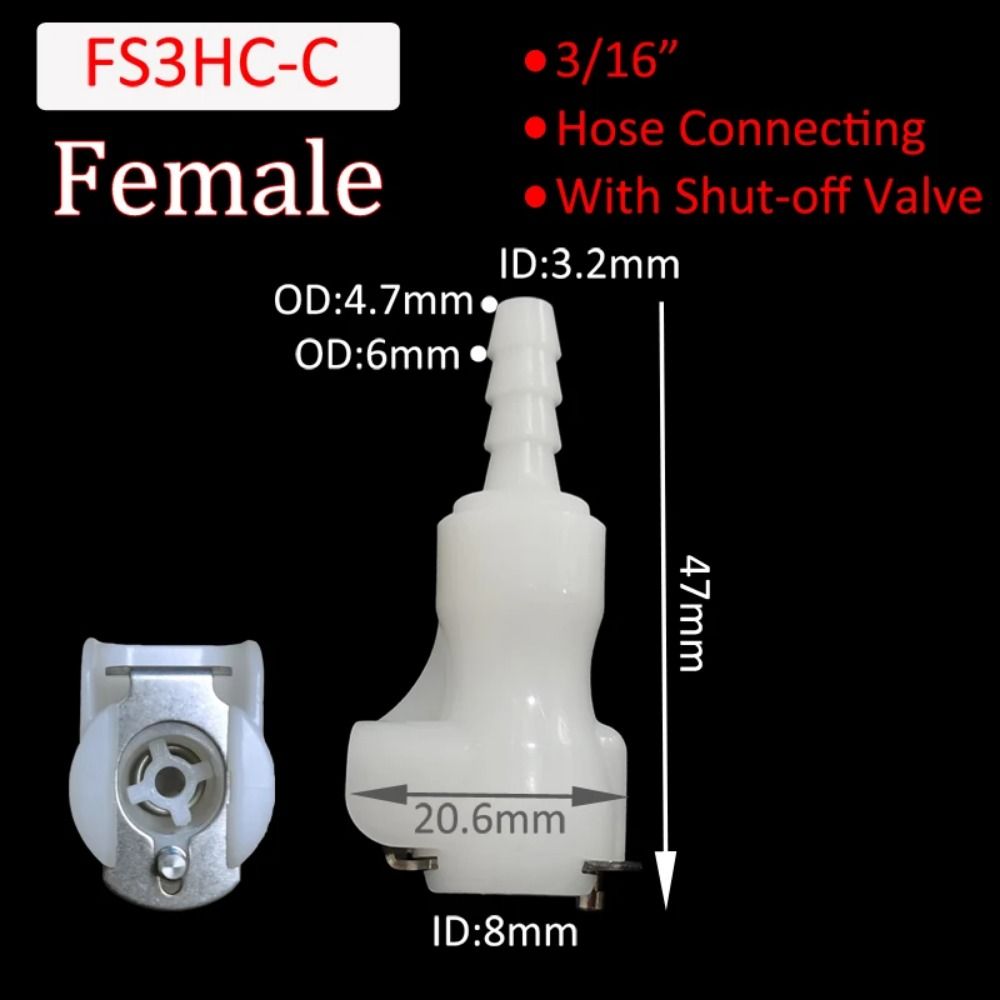 Plastic Disconnect Fitting Coupling Hose Joint Quick Shut-Off Tube Connector Hose Barb Valved Male Female 3/16 1/4 Quick Coupler: Blue