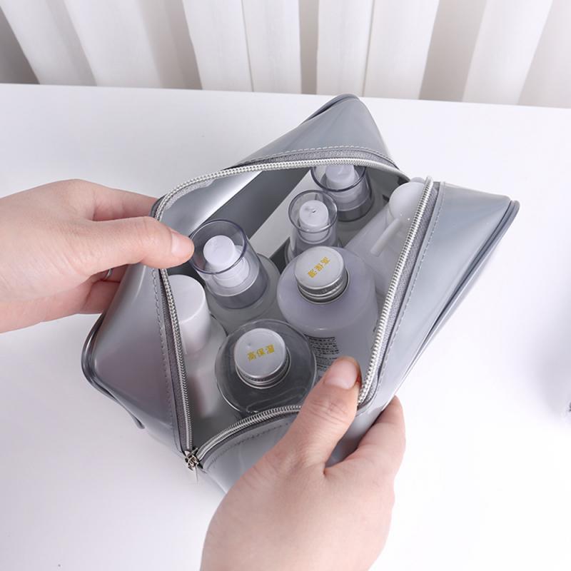 Waterproof Portable Makeup Bag Beautician Cosmetic Bag Beauty Case Toiletry Bag Travel Pouch Wash Bags Toothbrush Women Leather