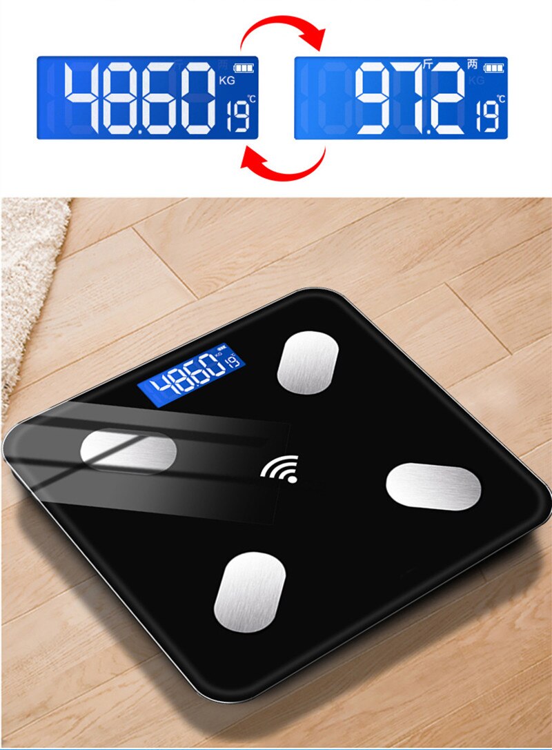 Digital Body Fat Scale BMI Weight Scales Bluetooth Body Fat Measurement Device Smart Body Weight Analyzer Bathroom Floor Scale