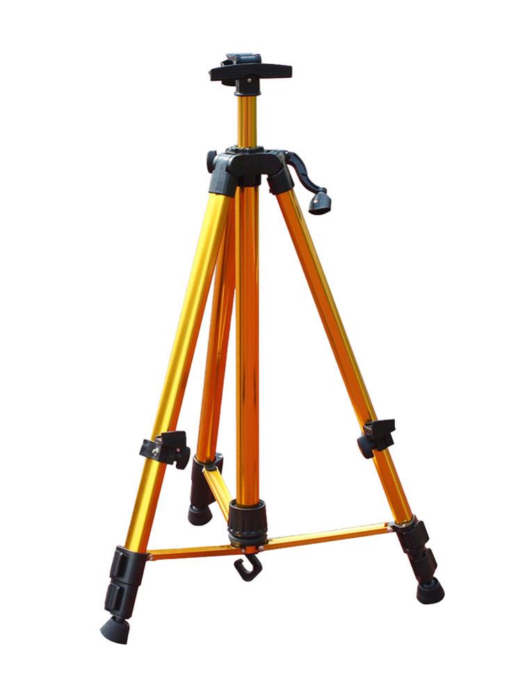 Thick Aluminum Alloy Easel Golden Small Hand-cranked Telescopic Sketch Folding Art Easel Metal Tripod Display Easel Adj. Height