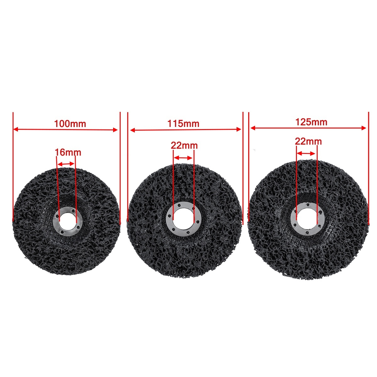 1pc poly strip skive 125mm korn polering slipeskive pad for maling rustfjerning rent slipende vinkelsliper verktøy tilbehør
