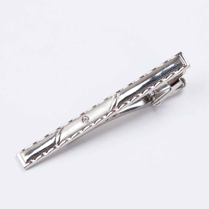 Clipe de gravata masculino de metal cor prata para presentes de casamento clipe de fecho de gravata cavalheiro gravata barra de cristal pino de gravata para acessórios masculinos: Azul