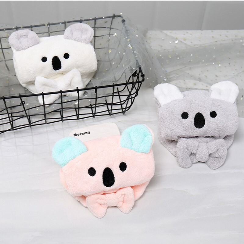 Dessin animé Koala Salle De Bain Magique Microfibre Cheveux Serviette Pour Les Femmes Adultes Serviettes Serviette De Bain Chapeau Casquette Turban Sèche
