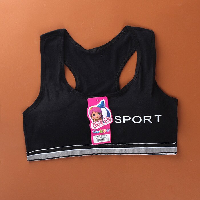 Cotton Training Bra 6-12 Years Girls Bra Breathable Girl Underwear Kids Teenage Children Student Sport Underwear Lingerie Bra: Black girl underwear