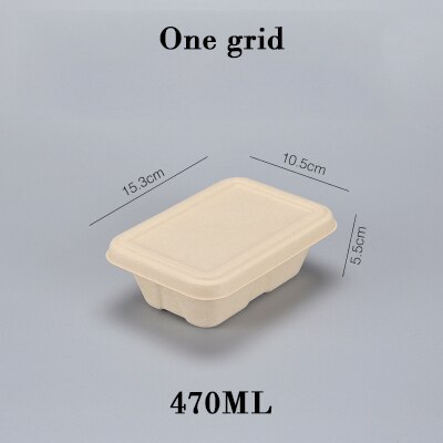 10 PCS Bento Box Eco-Friendly Lunch Box Food Container Disposable Pulp Microwavable Dinnerware Home Healthy Material Lunch Box: One grid E / 20Pcs